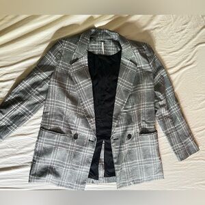 Free People plaid oversized blazer